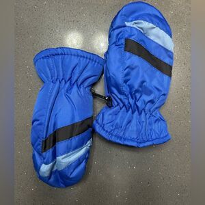 Blue and Black Winter Mittens